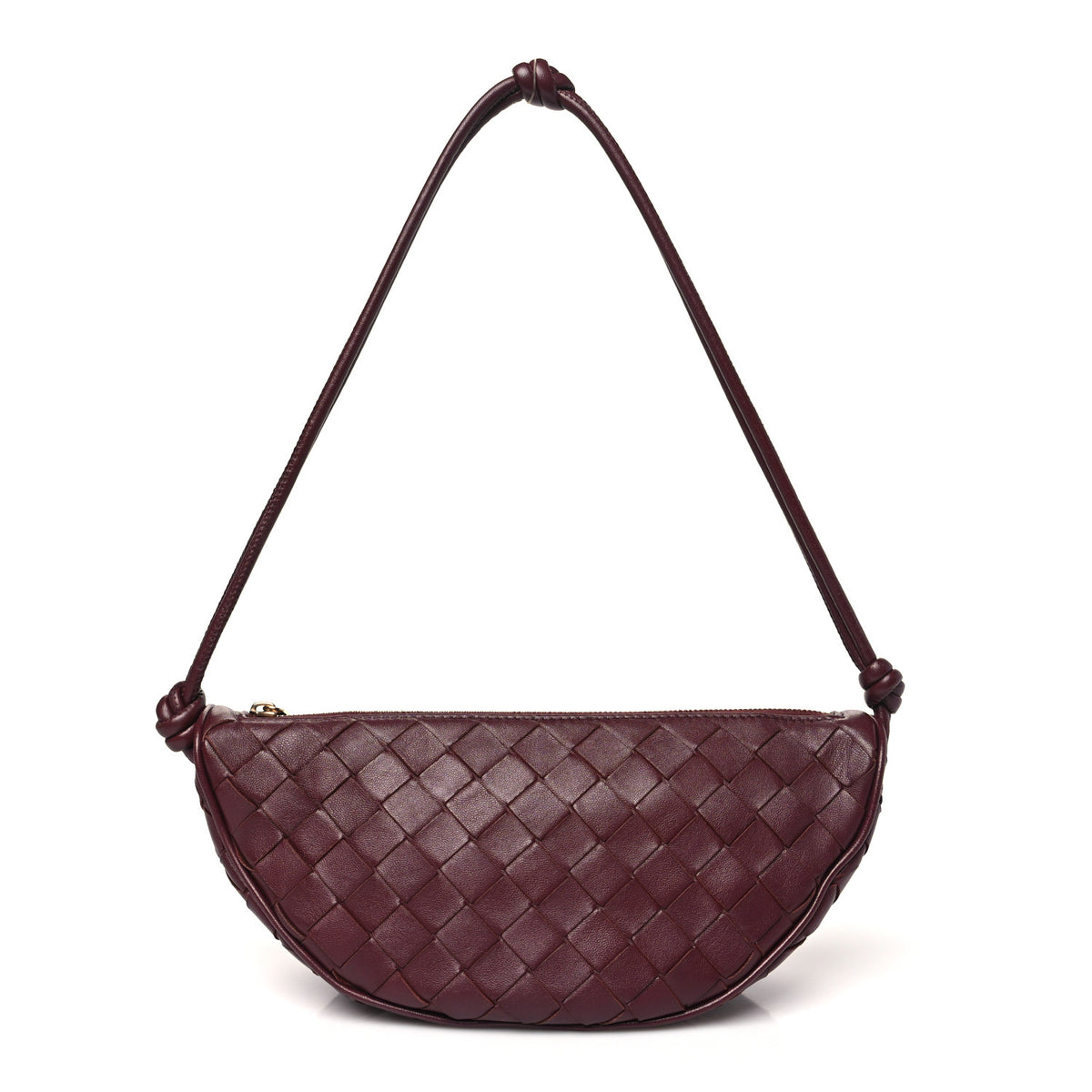 Bottega Veneta Nappa Intrecciato Half Moon Pouch On Strap Barolo 1 of 10