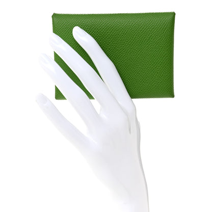 Hermes Epsom Calvi Duo Card Case Vert Yucca 2 of 8