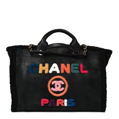 Chanel Shearling Large Deauville Tote Black 1 of 19