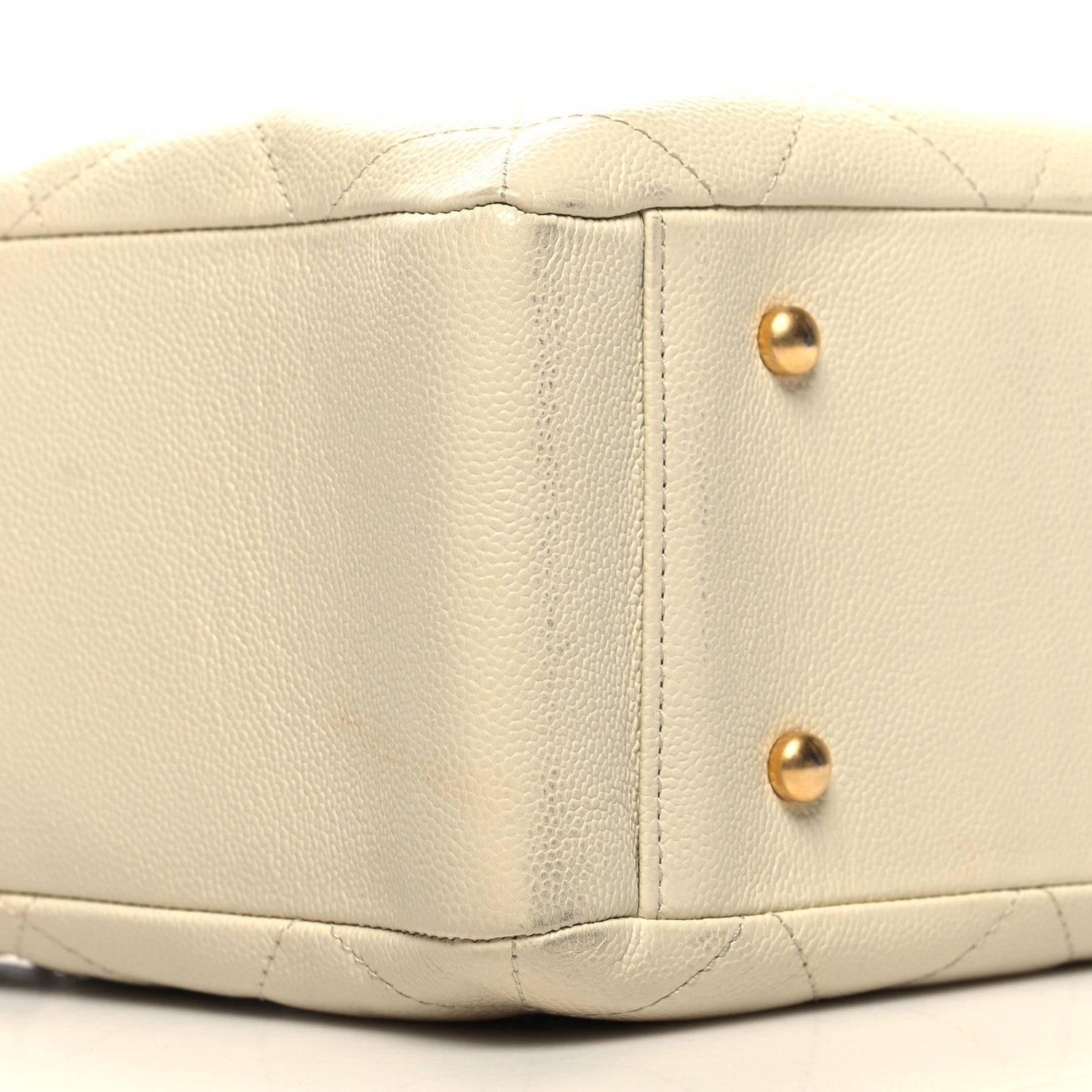 Chanel Caviar Quilted Small Shopping Tote White 9 of 10