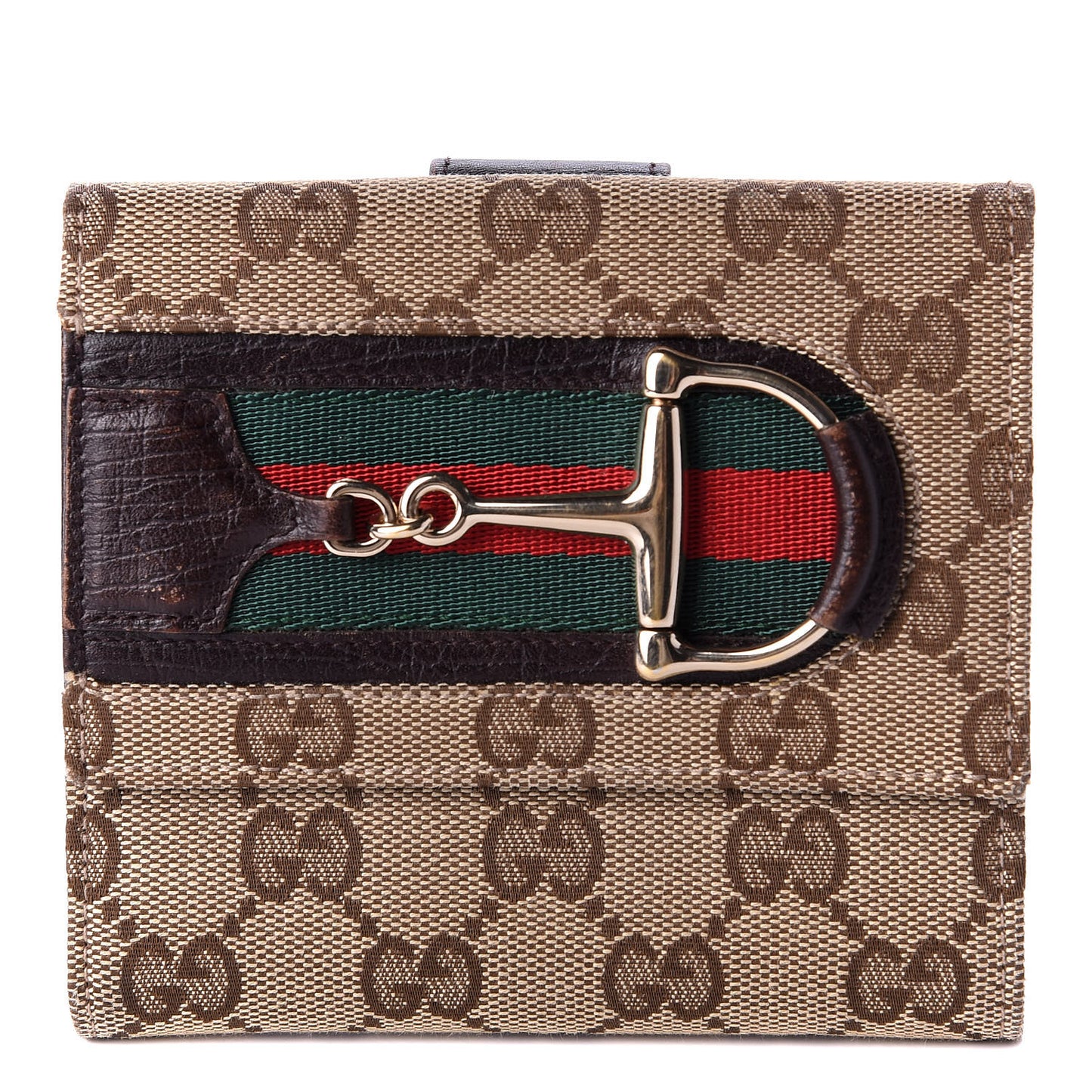 Monogram Web Hasler French Flap Wallet Brown