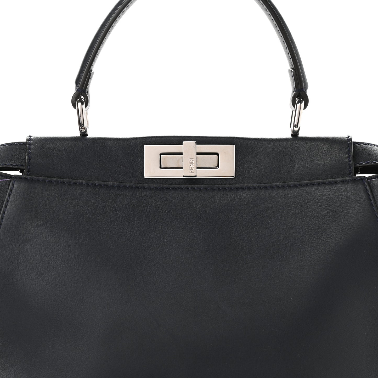 Vitello Seta Waves Bi-Color Medium Peekaboo Iconic Satchel Blue Notte Mostarda