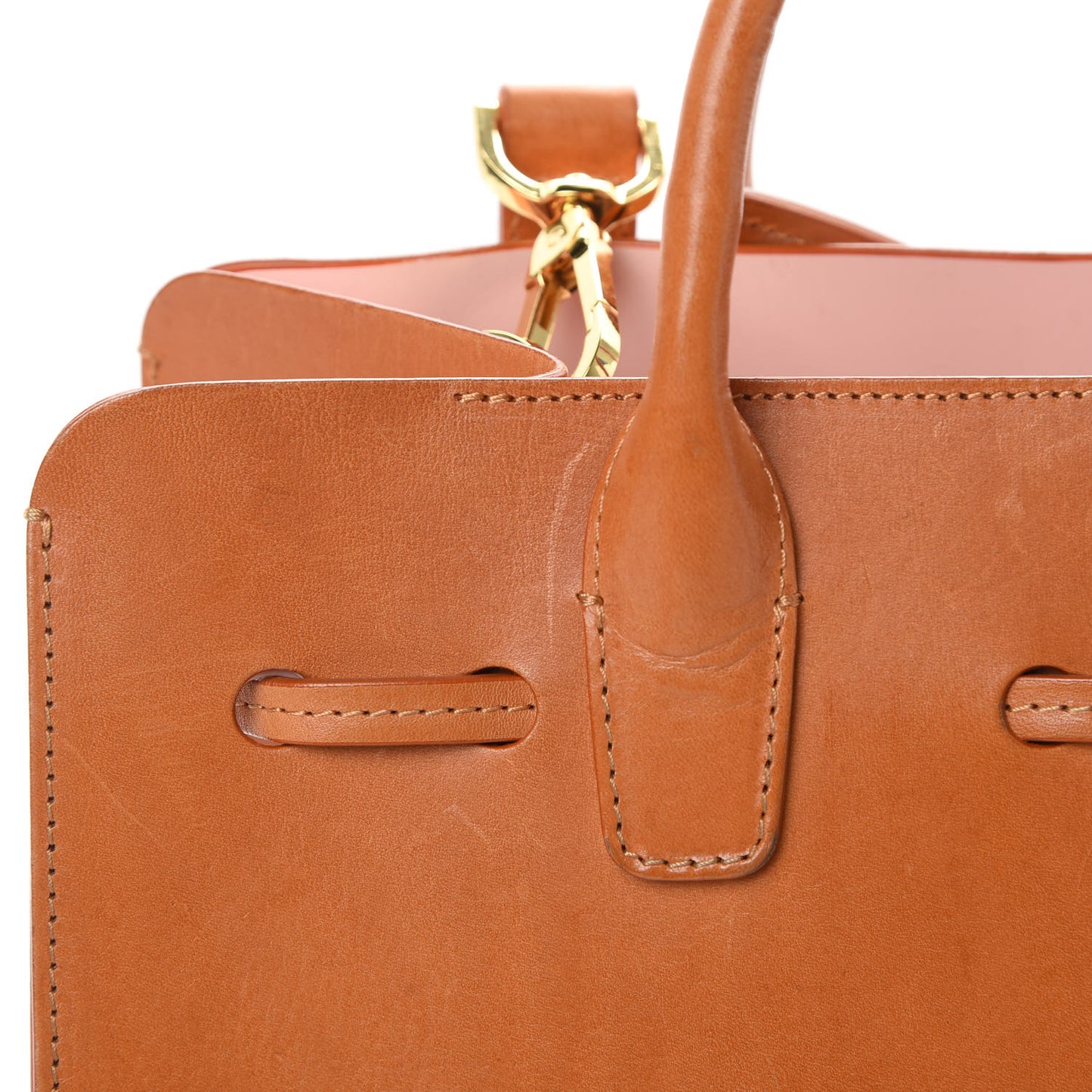 Calfskin Mini Sun Bag Cammello Rosa