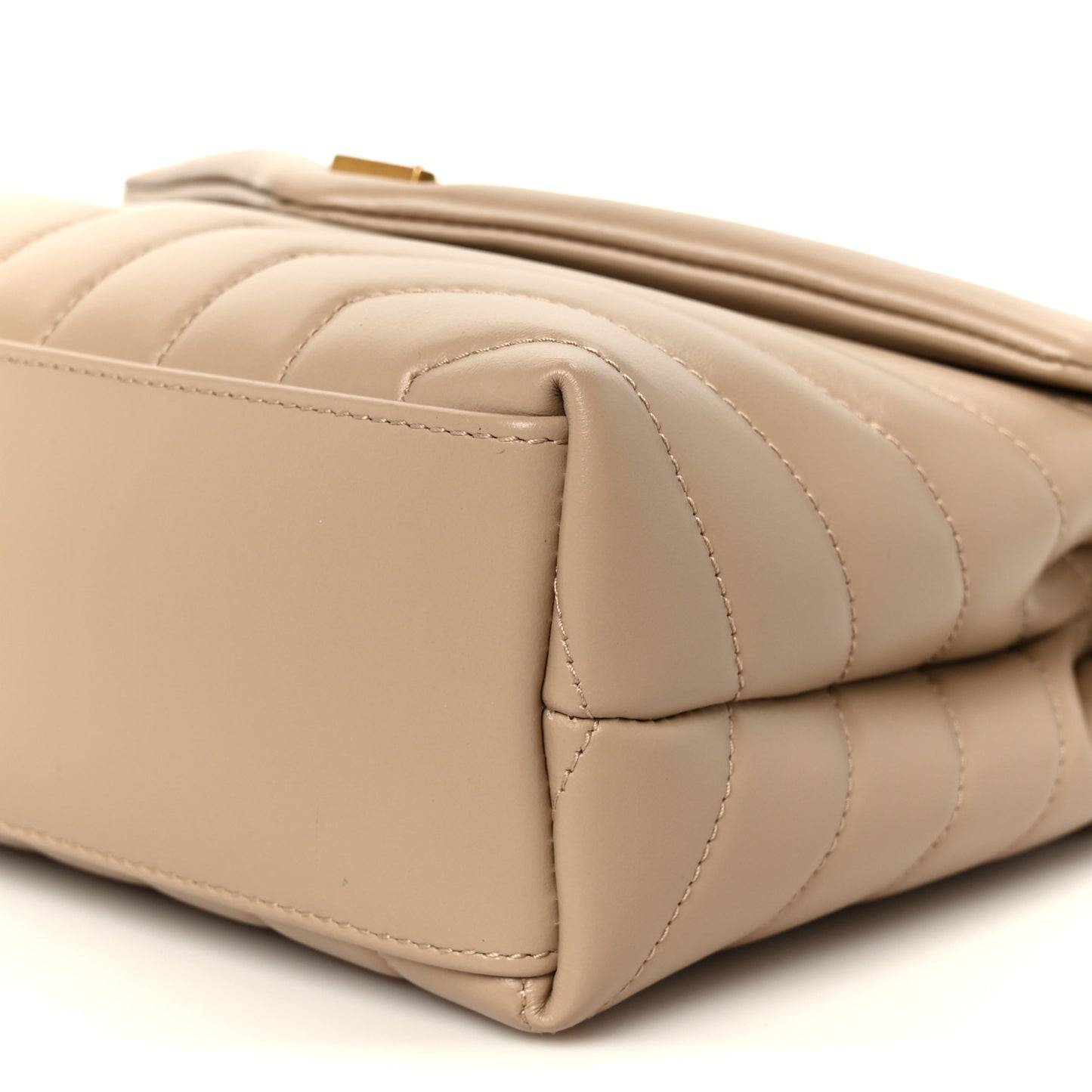 Calfskin Y Quilted Monogram Small Loulou Chain Satchel Dark Beige Dark Beige