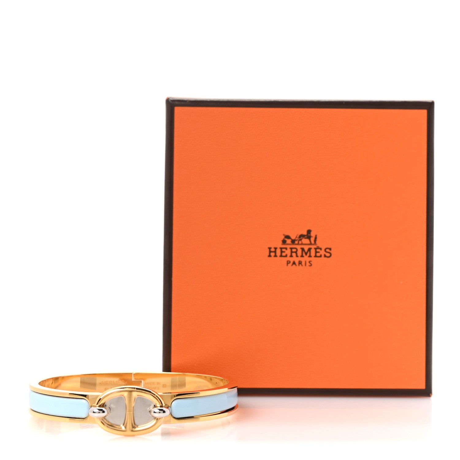 Hermes Enamel Mini Clic Chaine d'Ancre Bracelet PM Bleu Ciel 5 of 5