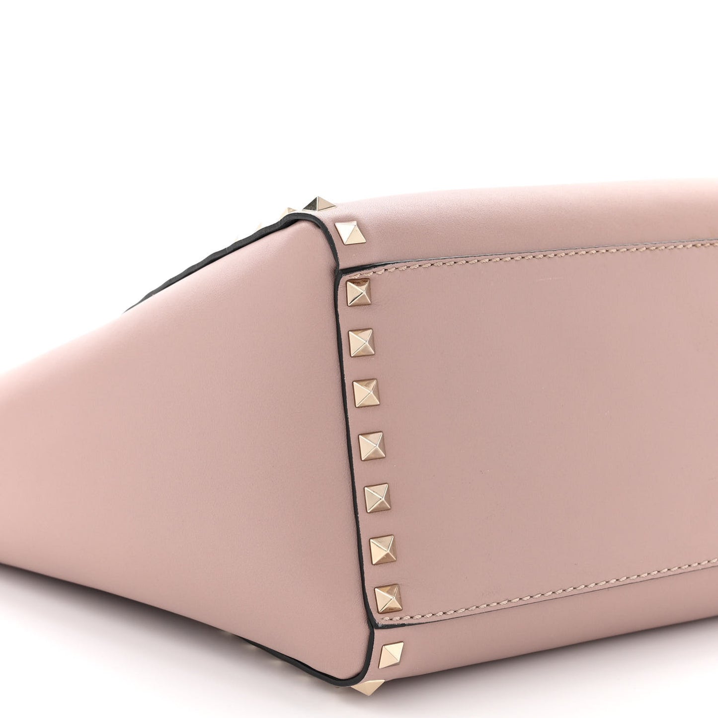 Vitello Rockstud Double Handle Tote Poudre