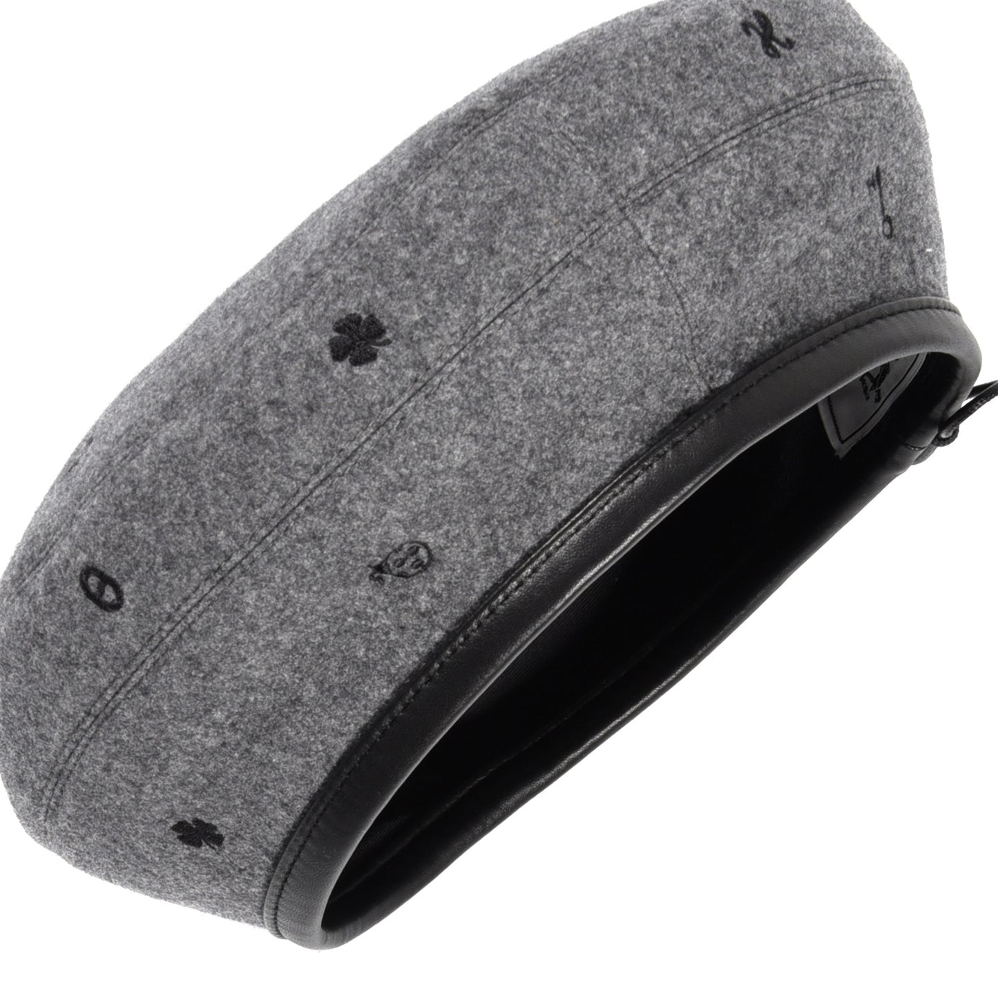 Cashmere Lambskin Saint-Honore Charms Beret 57 Charbon