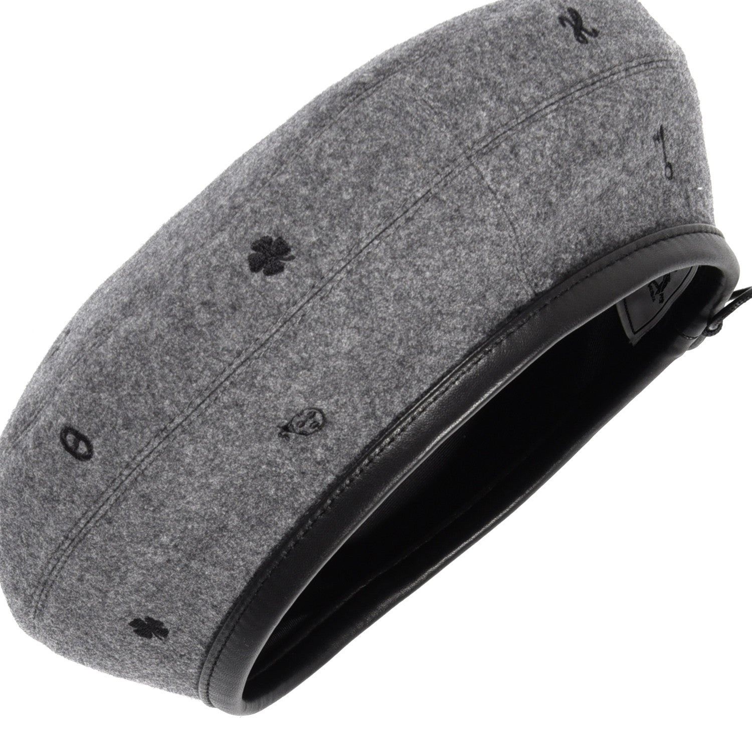 Hermes Cashmere Lambskin Saint-Honore Charms Beret 57 Charbon 7 of 7