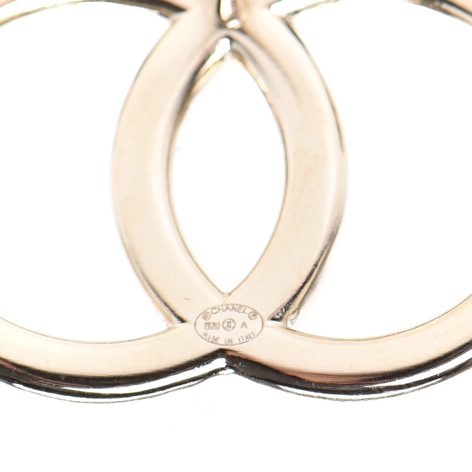 Chanel Crystal CC Large Stud Earrings Gold 4 of 5