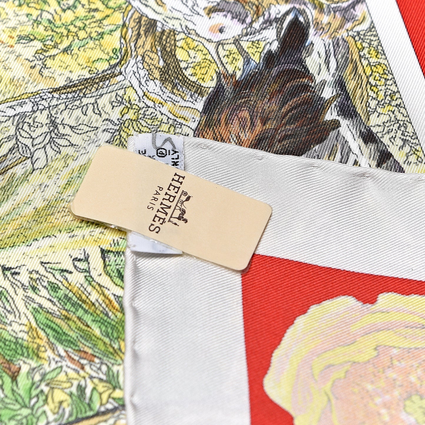 Silk La Vie Sauvage Du Texas Scarf 90 White Rouge Vert