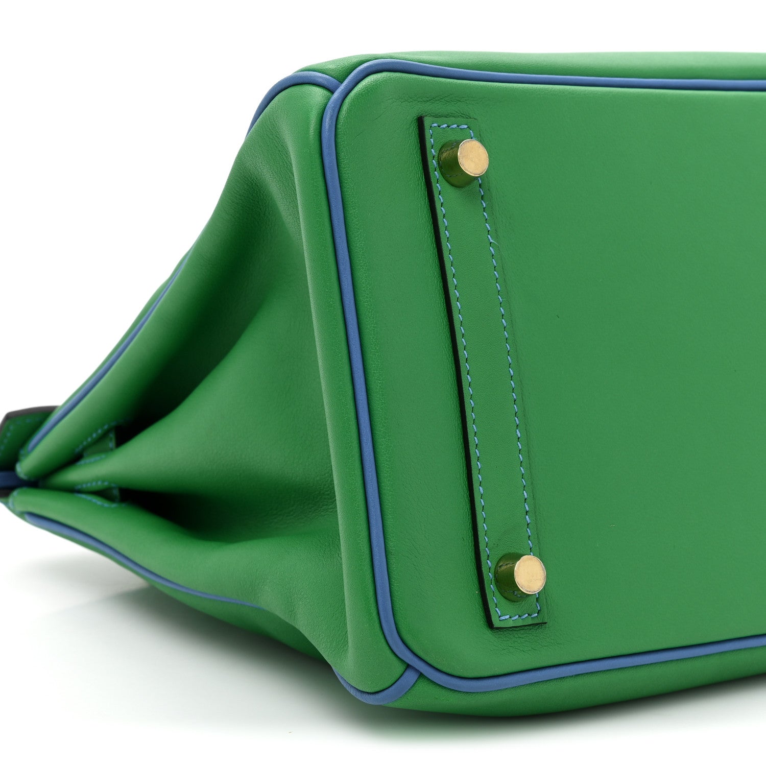 Hermes Swift Horseshoe Birkin 30 Vert Vertigo Bleu Hydra 8 of 12