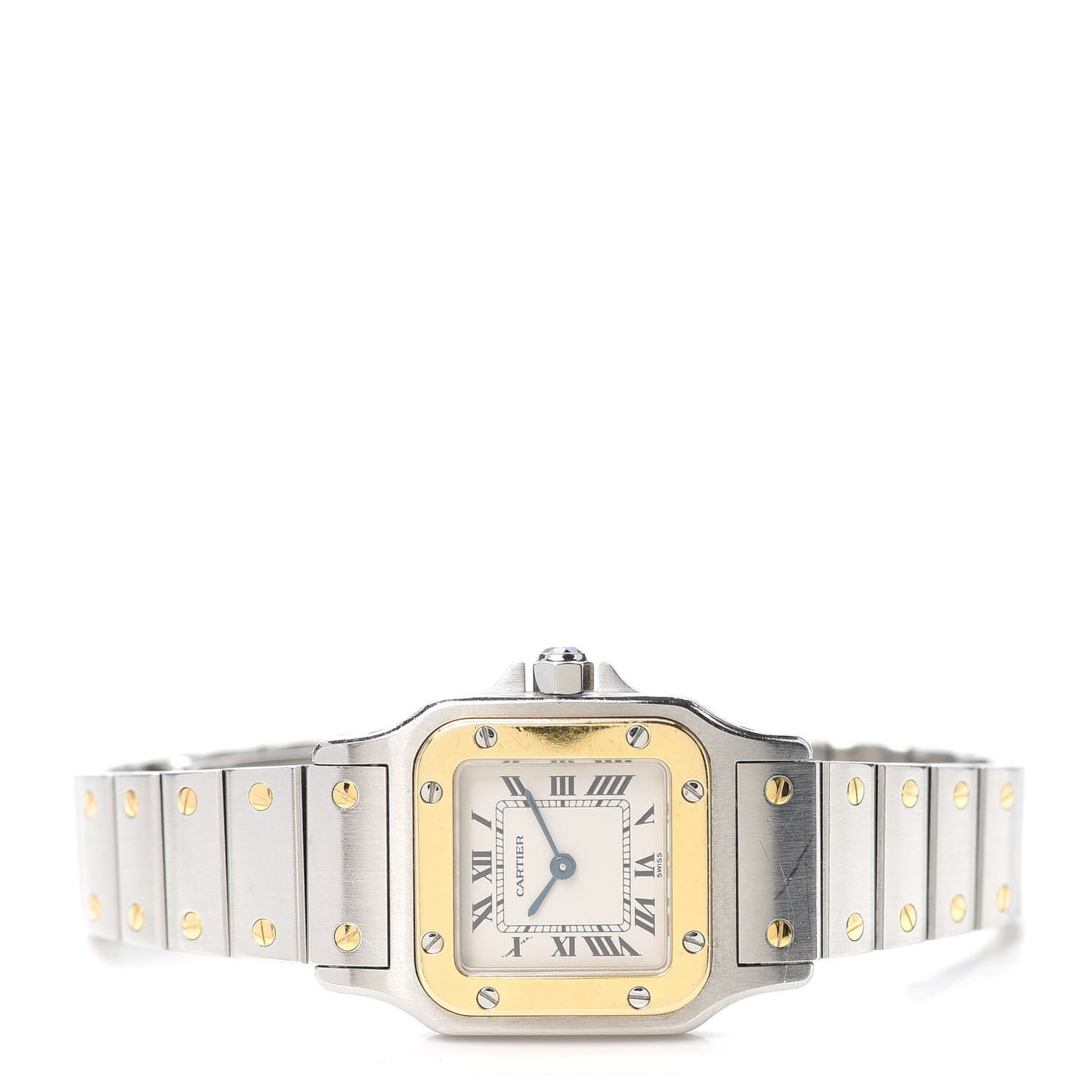 Stainless Steel 18K Yellow Gold 24mm Santos De Cartier Galbee Quartz Watch