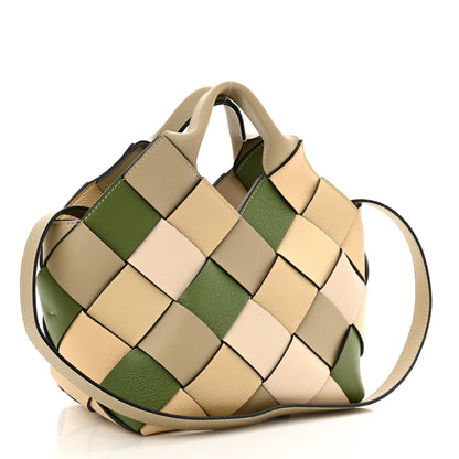 Loewe Calfskin Woven Small The Surplus Collection Basket Bag Avocado Ivory 3 of 9
