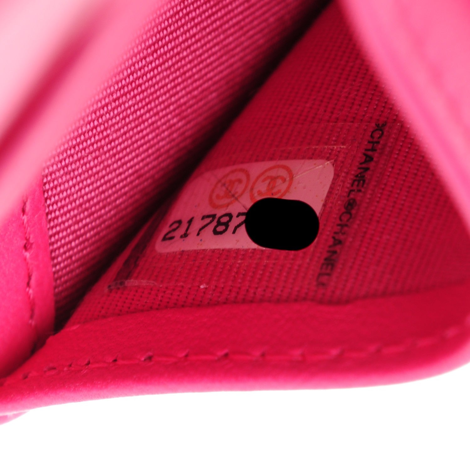 Chanel Lambskin Quilted Card Holder Wallet Fuchsia 11 of 16