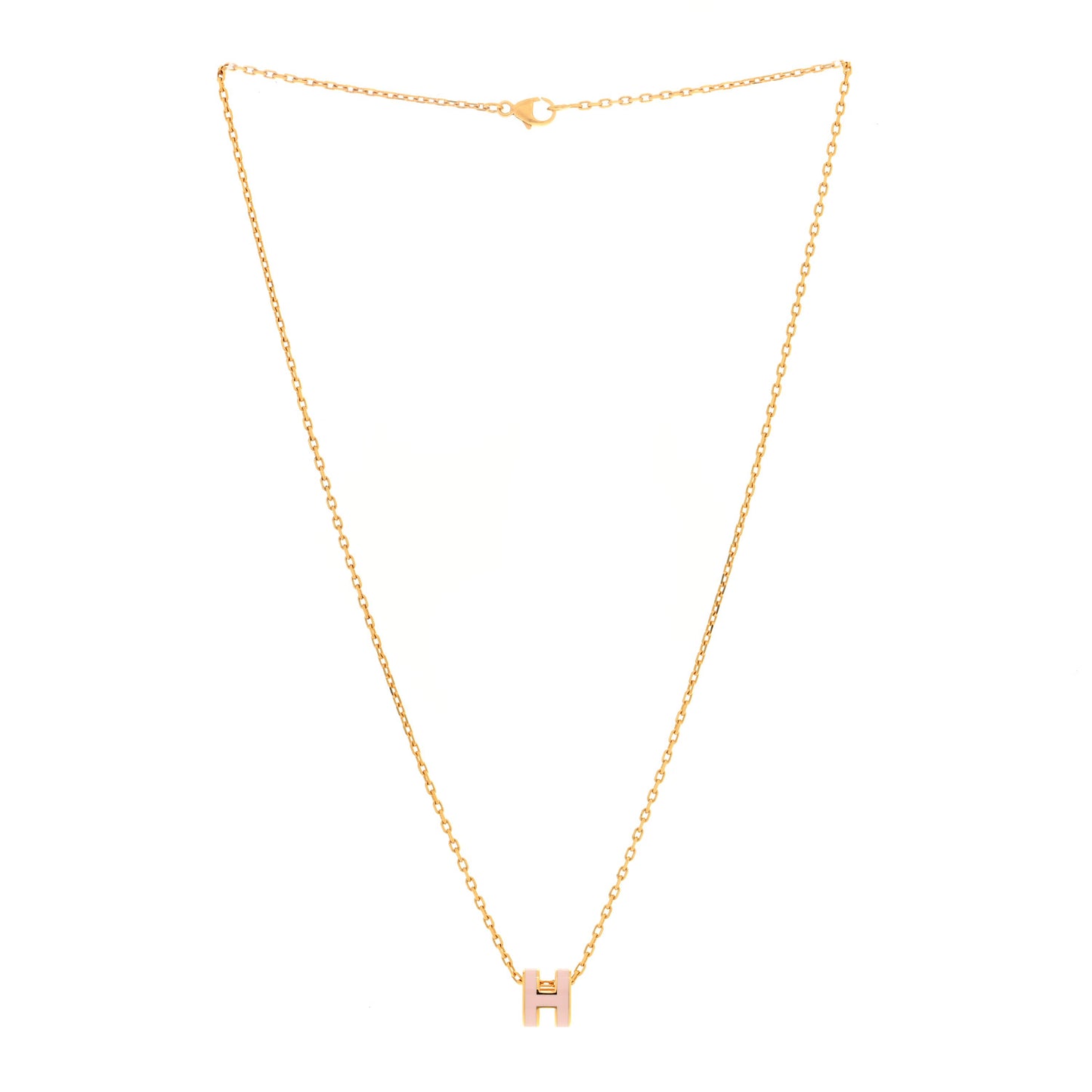 Lacquered Rose Gold Mini Pop H Pendant Necklace Rose Dragee