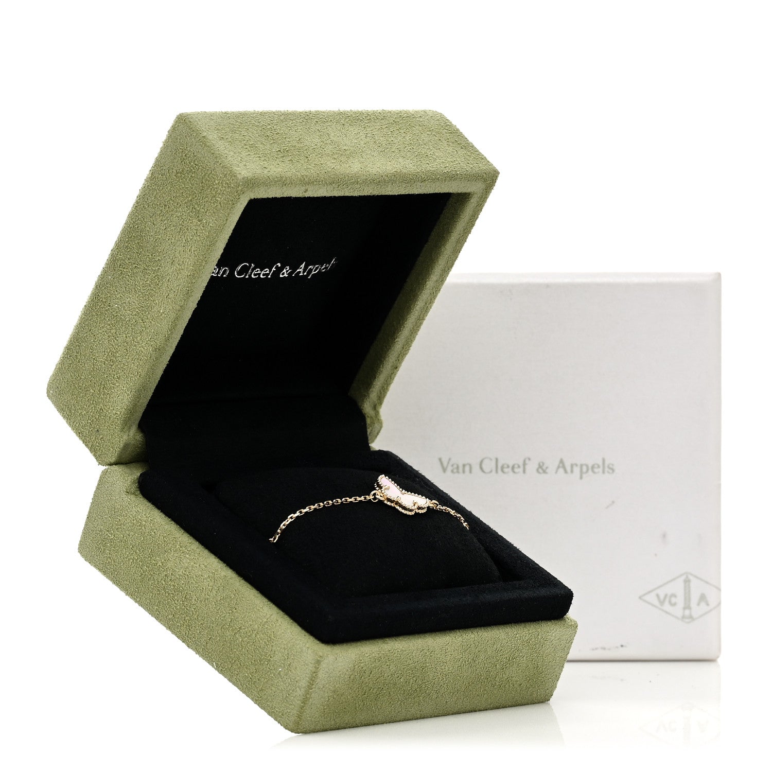 Van Cleef & Arpels 18K Yellow Gold Mother of Pearl Sweet Alhambra Butterfly Bracelet 7 of 7