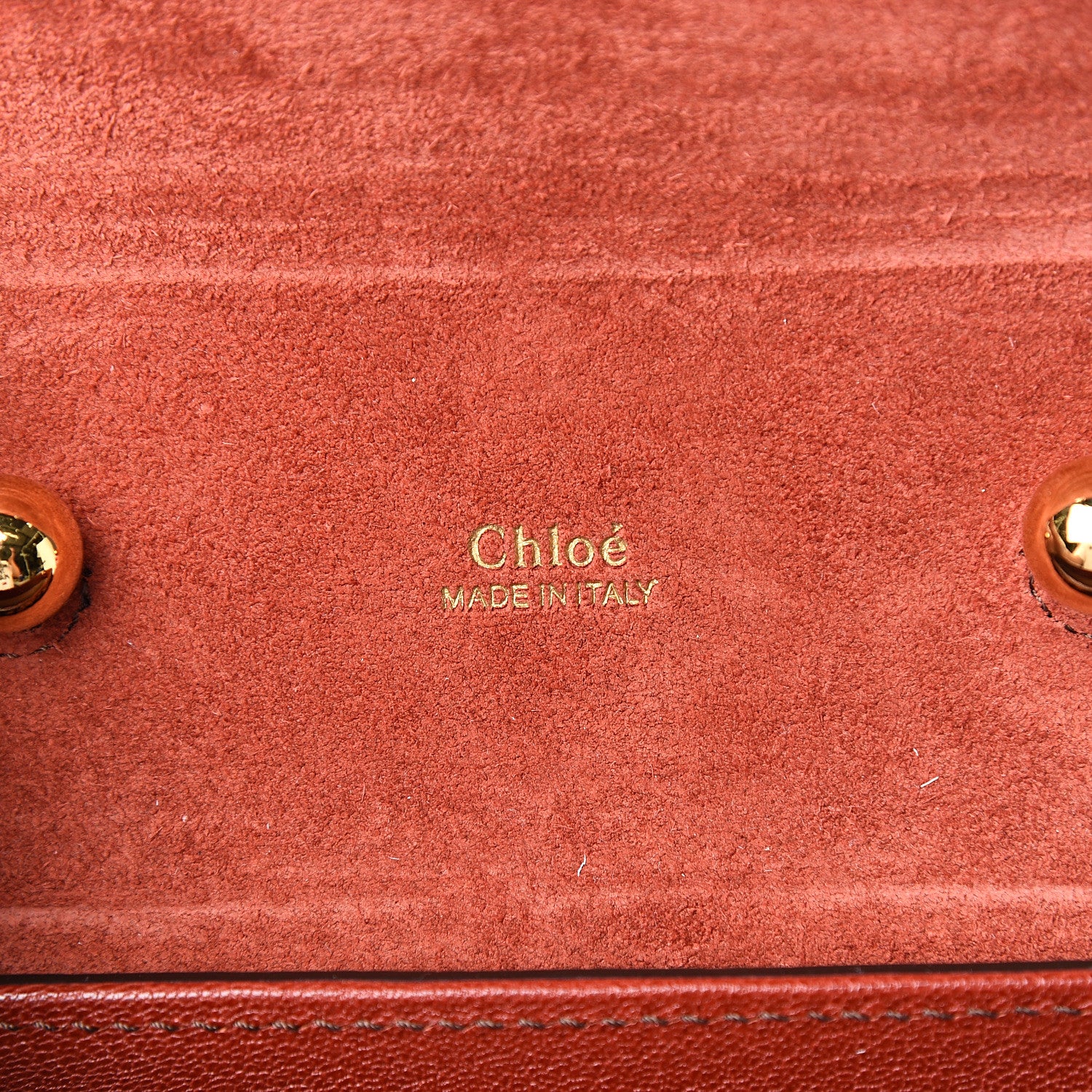 Chloe Calfskin Lizard Embossed Small Aby Lock Sepia Brown 5 of 8