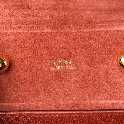 Chloe Calfskin Lizard Embossed Small Aby Lock Sepia Brown 5 of 8