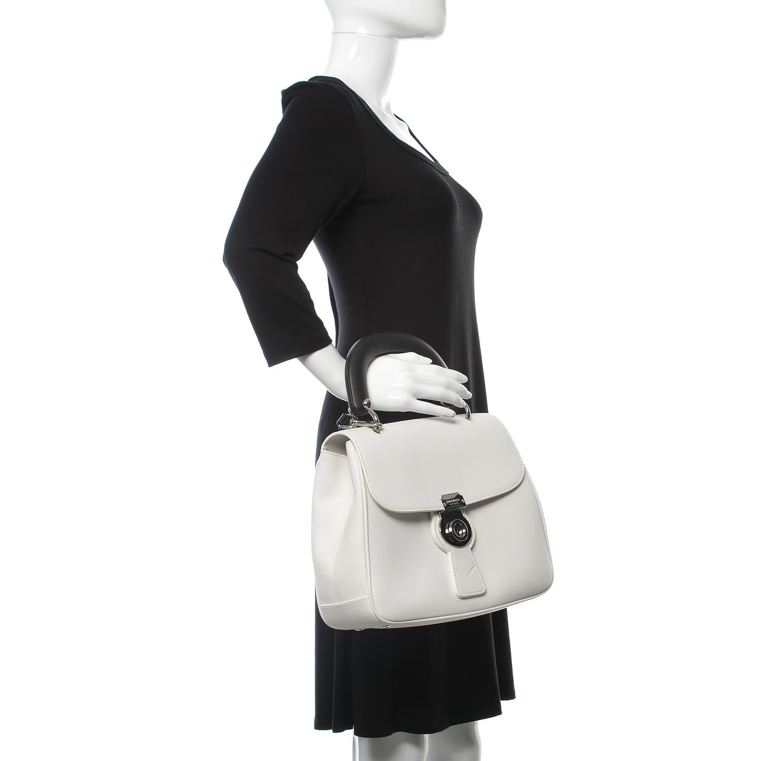 Burberry Trench Calfskin Medium DK88 Top Handle Bag Chalk White 3 of 11