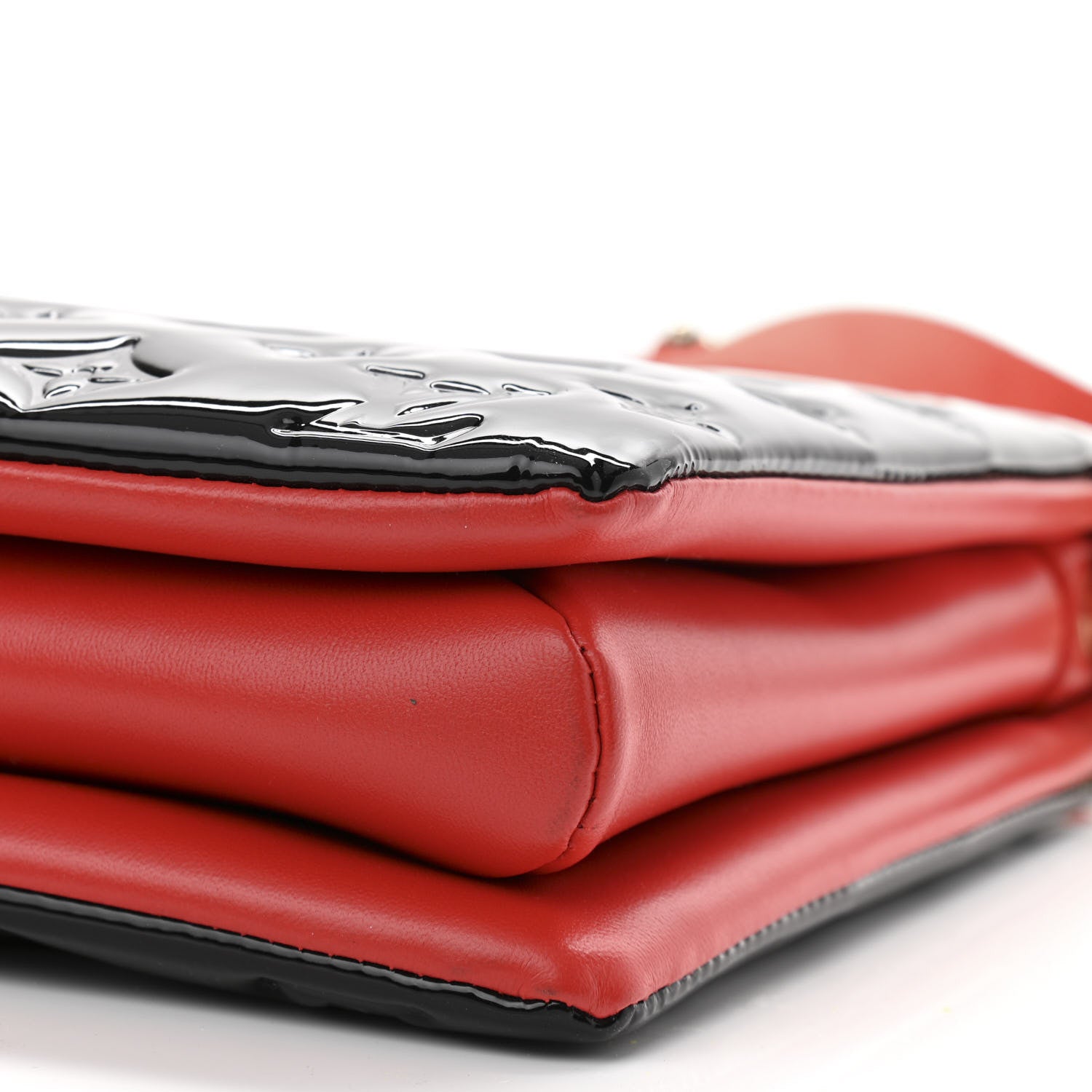 Louis Vuitton Patent Embossed Monogram Lambskin Coussin MM Black Red 11 of 11