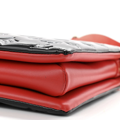Louis Vuitton Patent Embossed Monogram Lambskin Coussin MM Black Red 11 of 11