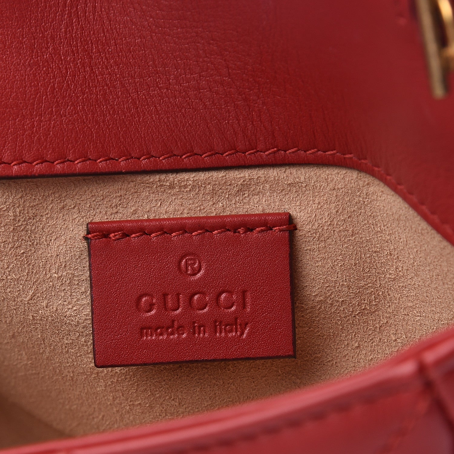 Gucci Calfskin Matelasse Super Mini GG Marmont Shoulder Bag Hibiscus Red 5 of 7