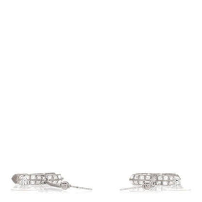 Chanel Baguette Crystal CC Drop Earrings Silver 3 of 5
