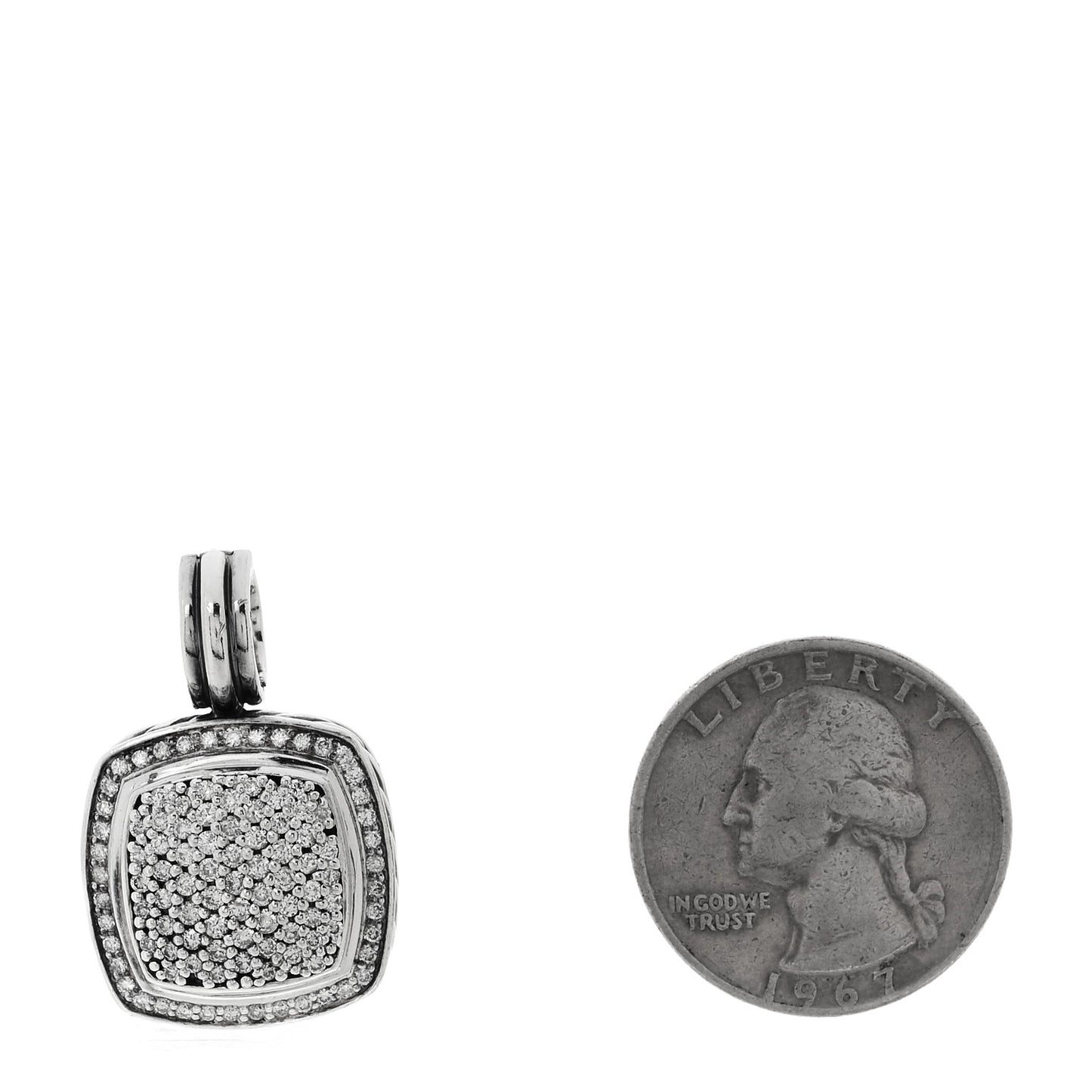 Sterling Silver Diamond 20mm Albion Enhancer Pendant