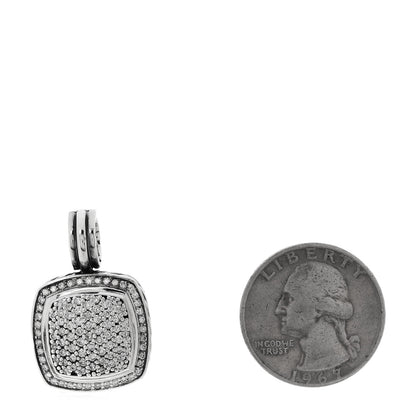 David Yurman Sterling Silver Diamond 20mm Albion Enhancer Pendant 2 of 3