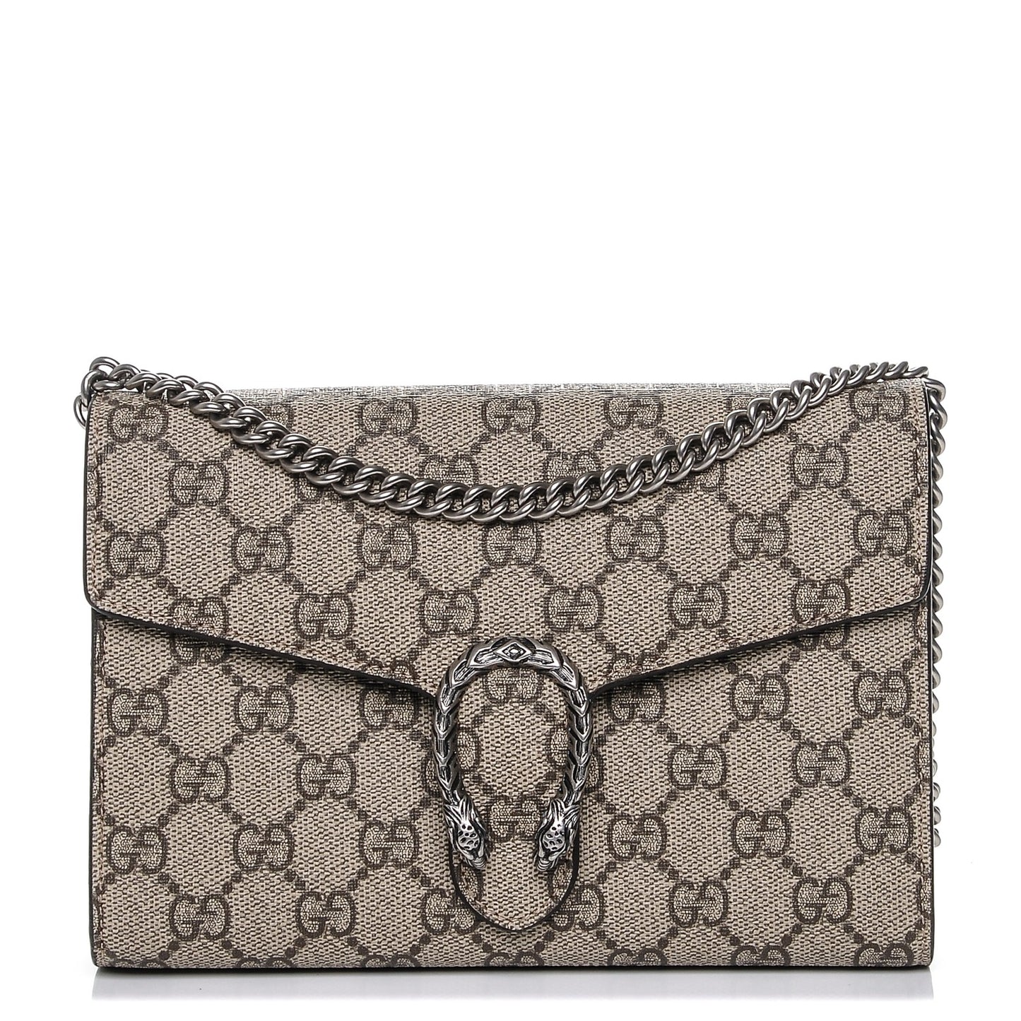 GG Supreme Monogram Mini Dionysus Chain Wallet Beige Taupe