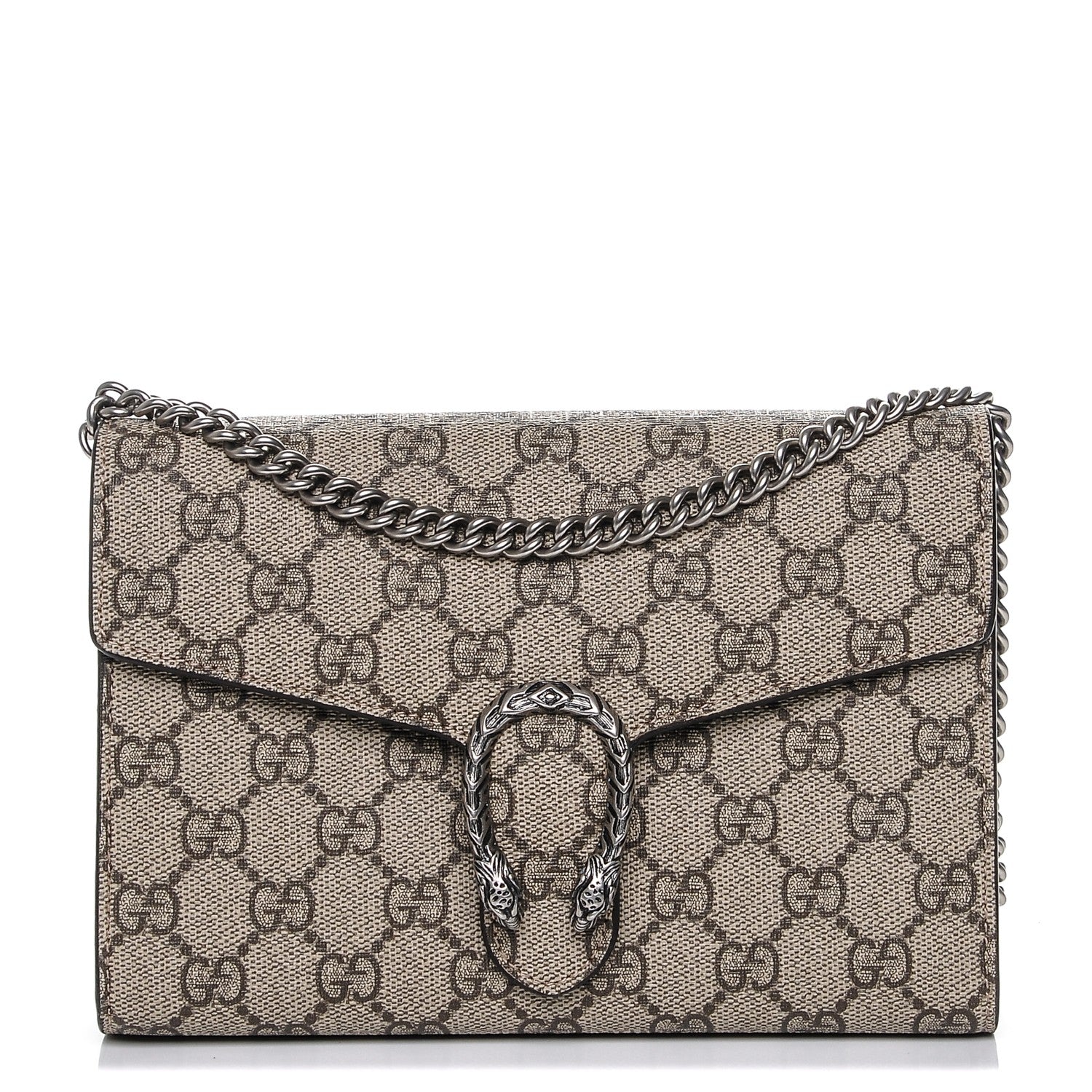Gucci GG Supreme Monogram Mini Dionysus Chain Wallet Beige Taupe 1 of 7