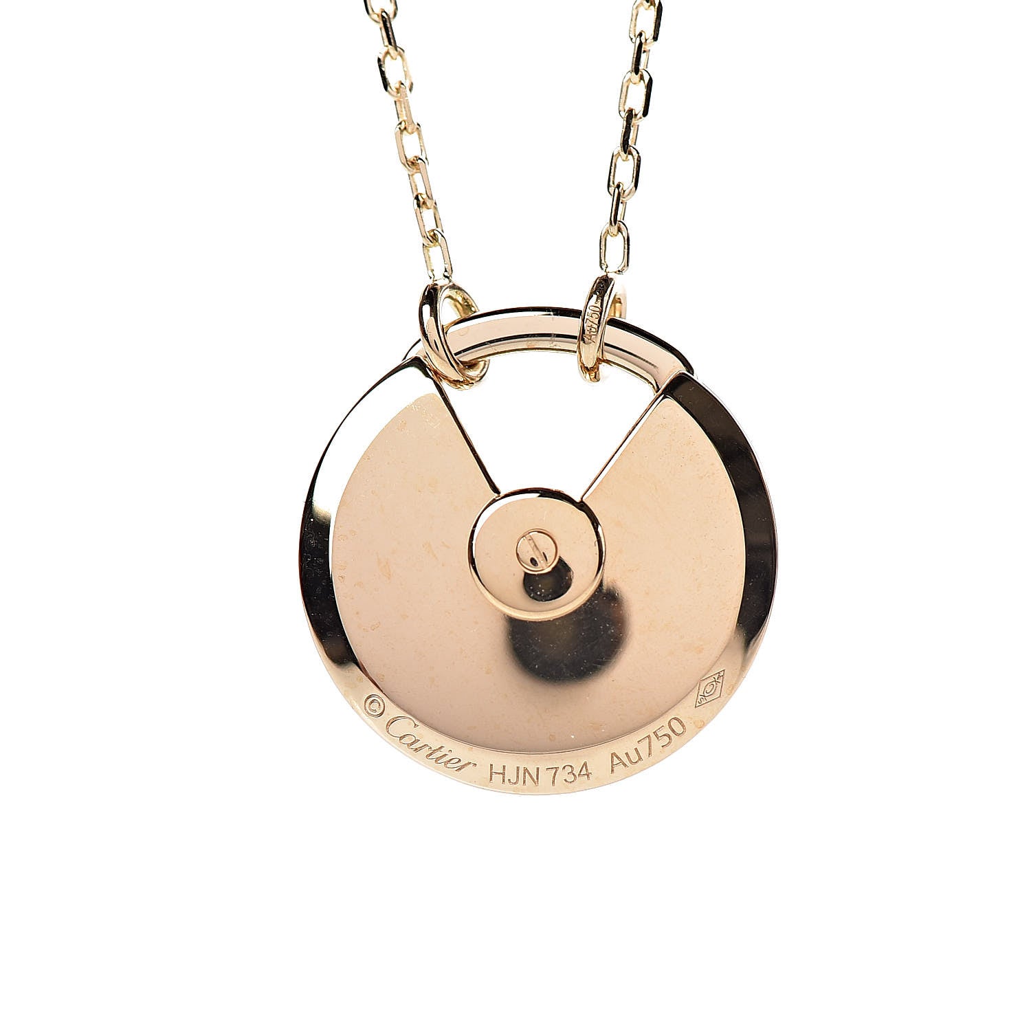 Cartier 18K Yellow Gold Diamond Mother of Pearl SM Amulette de Cartier Pendant Necklace 5 of 6