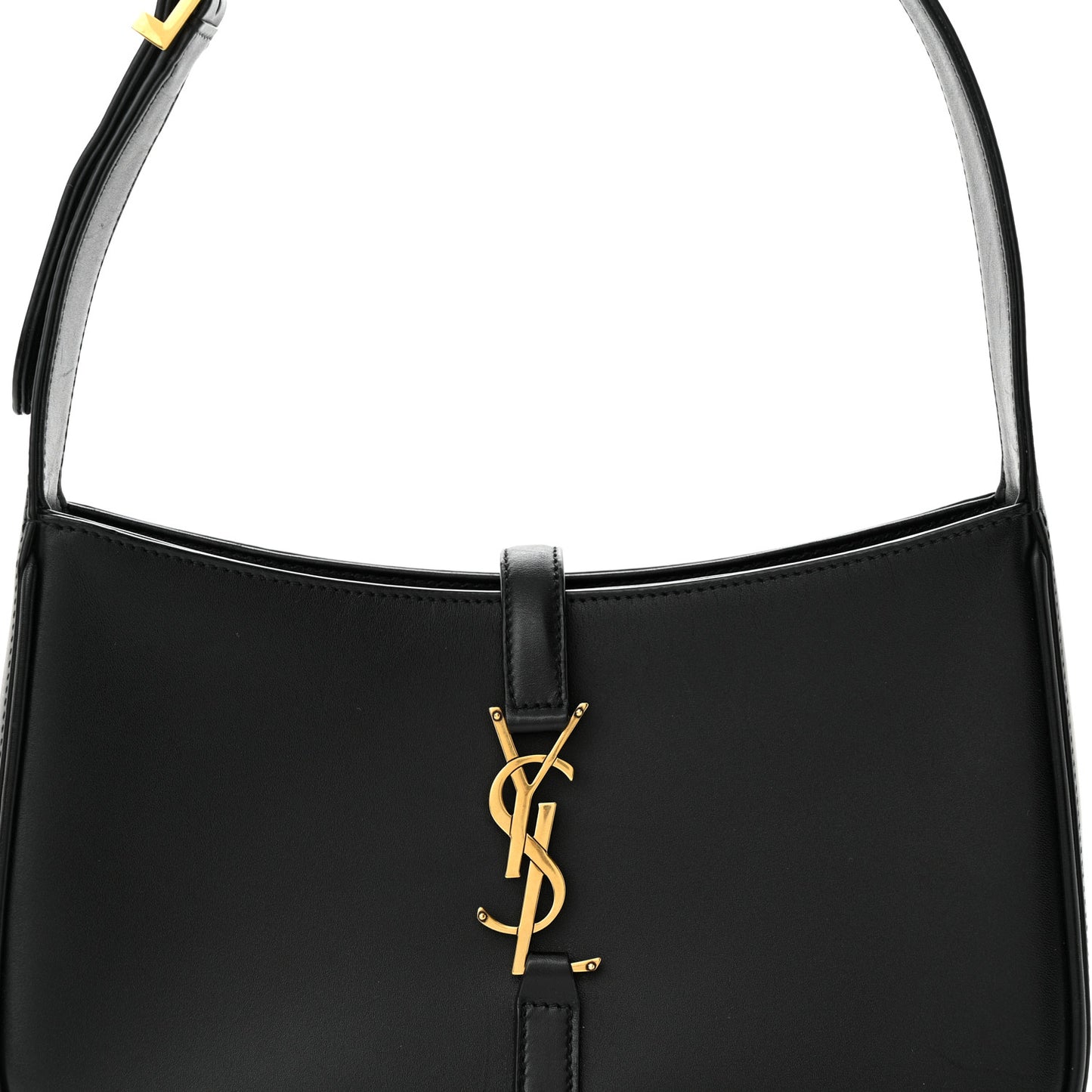SAINT LAURENT Smooth Calfskin Le 5 A 7 Hobo Black