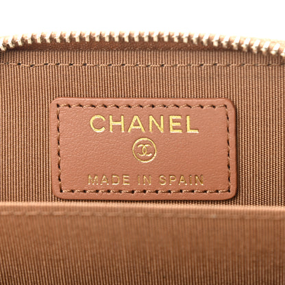Chanel Shiny Goatskin Quilted 19 Zip Around Coin Purse Wallet Brown 6 of 8
