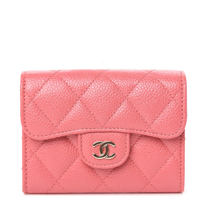 Chanel Iridescent Caviar Quilted Flap Card Holder Wallet Pink 1 of 8