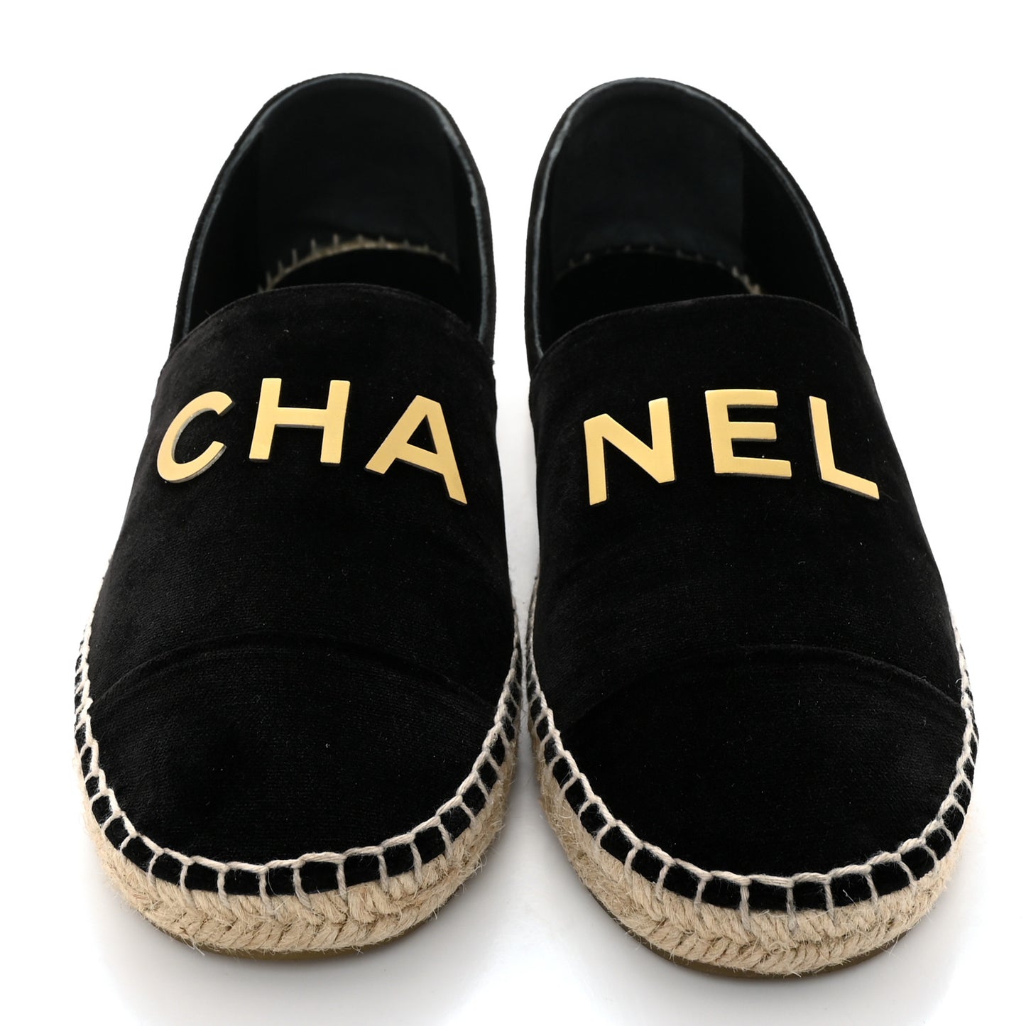 Velvet Logo Espadrilles 37 Black