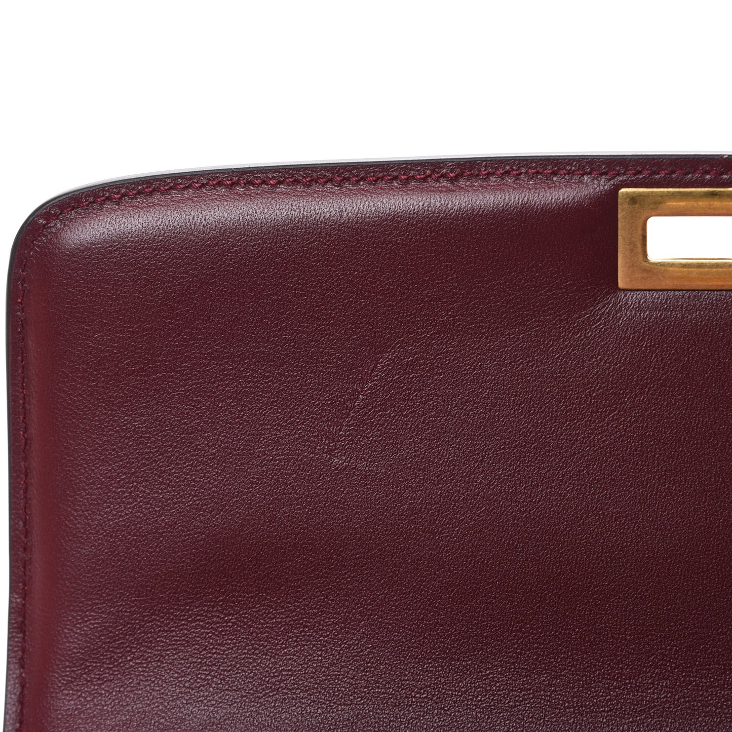 Box Calfskin Medium Classic Box Flap Bag Burgundy