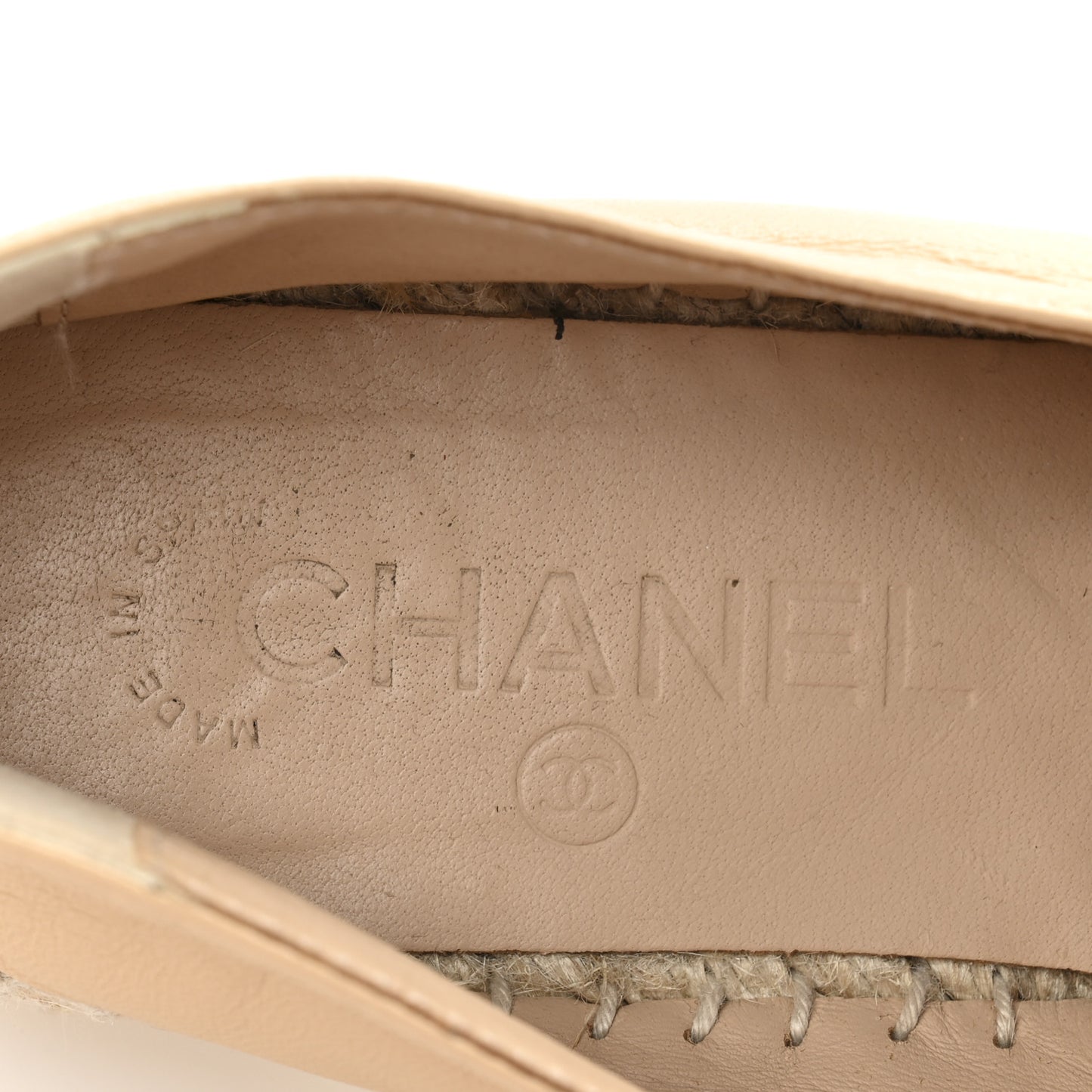 Lambskin CC Espadrilles 37 Beige Black