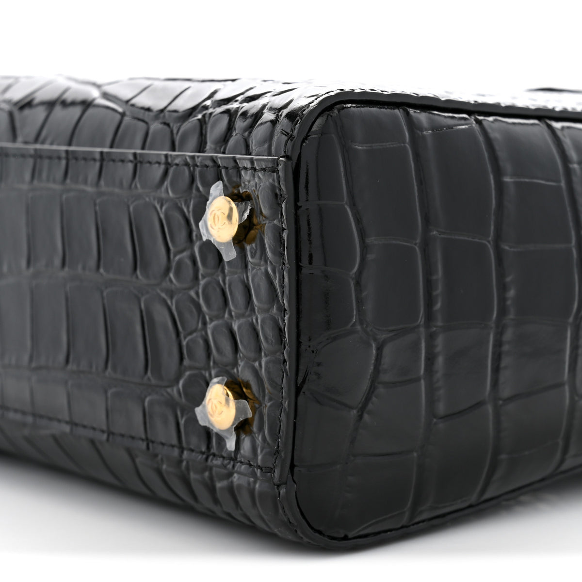 Chanel Calfskin Crocodile Embossed Small Archetype Black 10 of 12