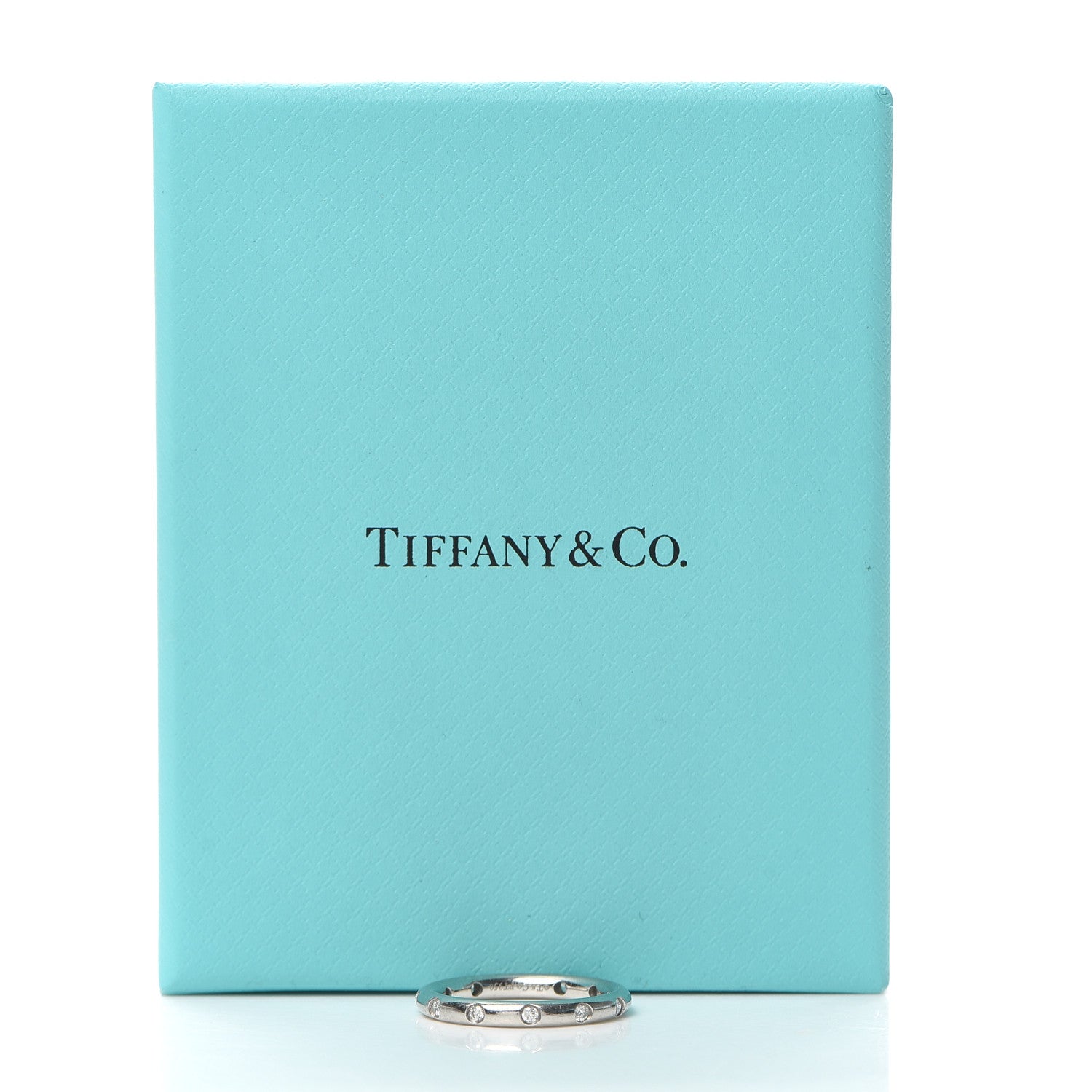 Tiffany Platinum Diamond Bezet Band Ring 54 7 5 of 5