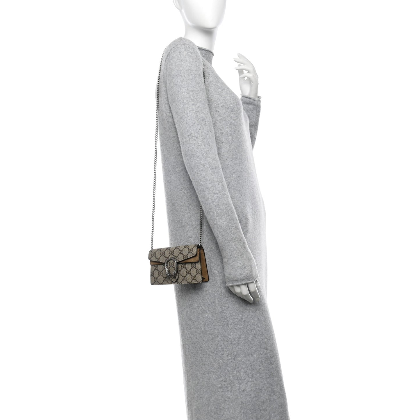 GG Supreme Monogram Super Mini Dionysus Shoulder Bag Taupe