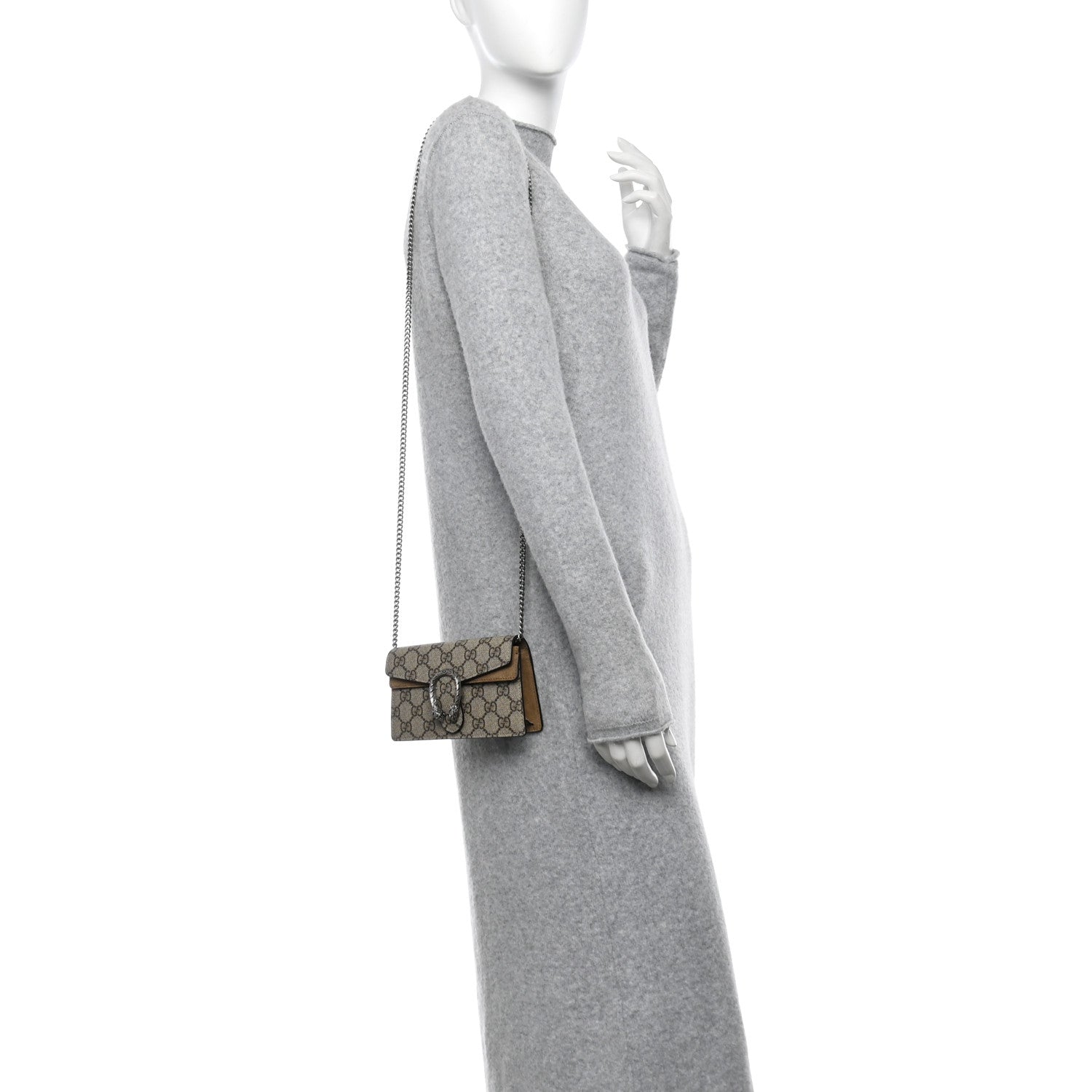 Gucci GG Supreme Monogram Super Mini Dionysus Shoulder Bag Taupe 2 of 10