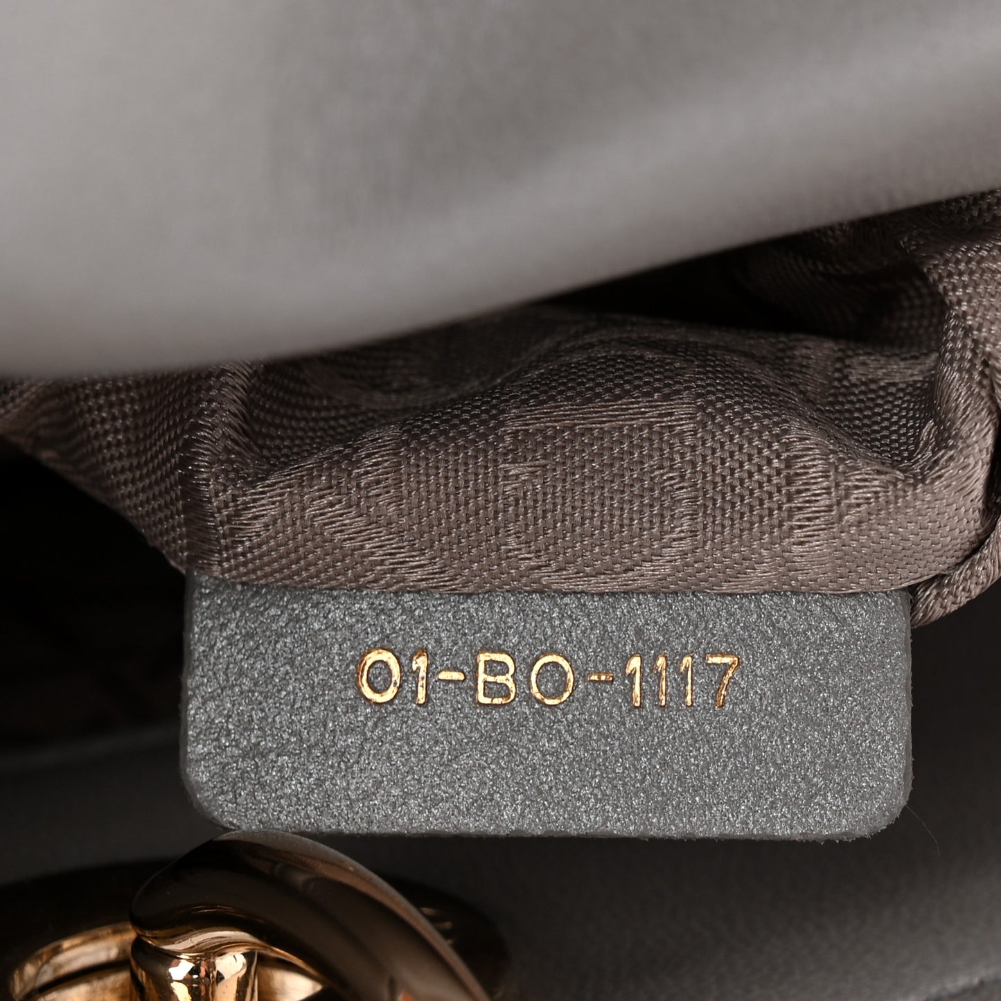 Metallic Lambskin Cannage Mini Lady Dior Grey