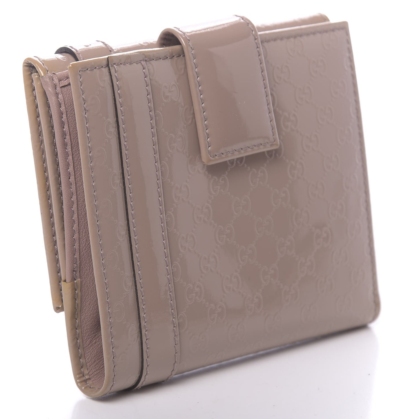 Patent Microguccissima Nice French Flap Wallet Dark Cipria