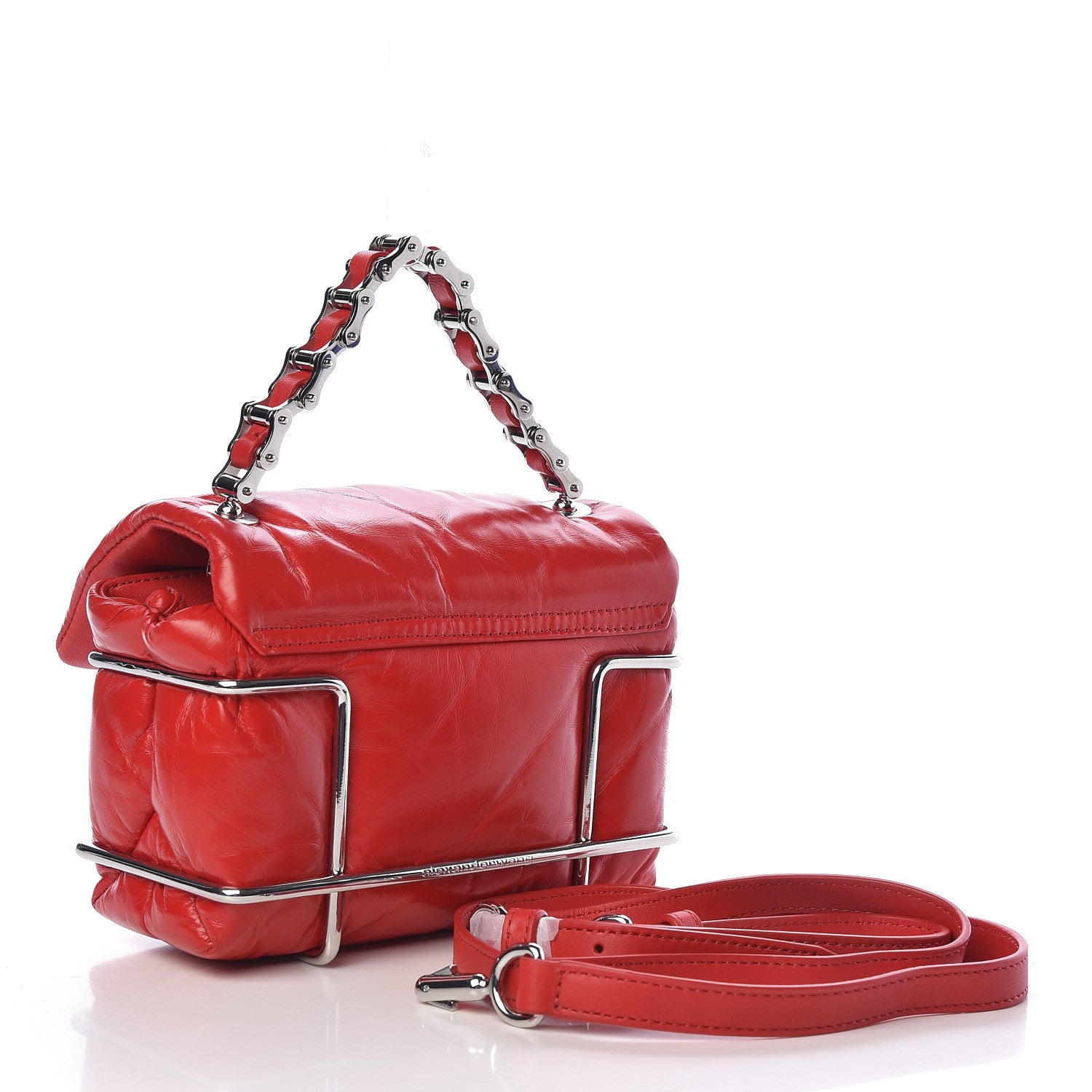 Alexander Wang Calfskin Quilted Halo Xbody Bag Red 4 of 11
