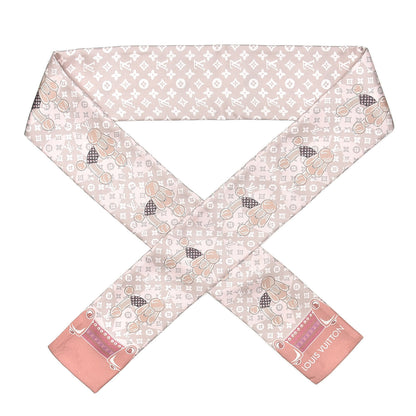 Louis Vuitton Silk Monogram Poodle Animalle Bandeau Rose Pale 1 of 5