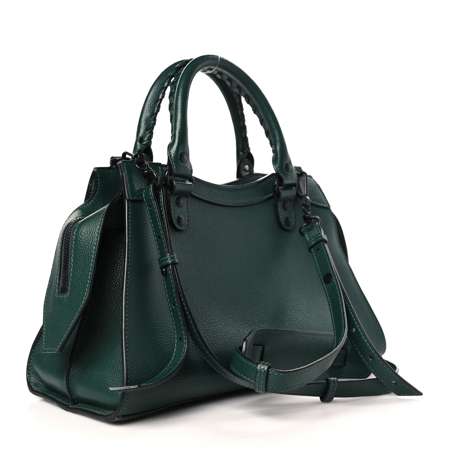 Grained Calfskin Neo Classic Matte Black Hardware S City Forest Green