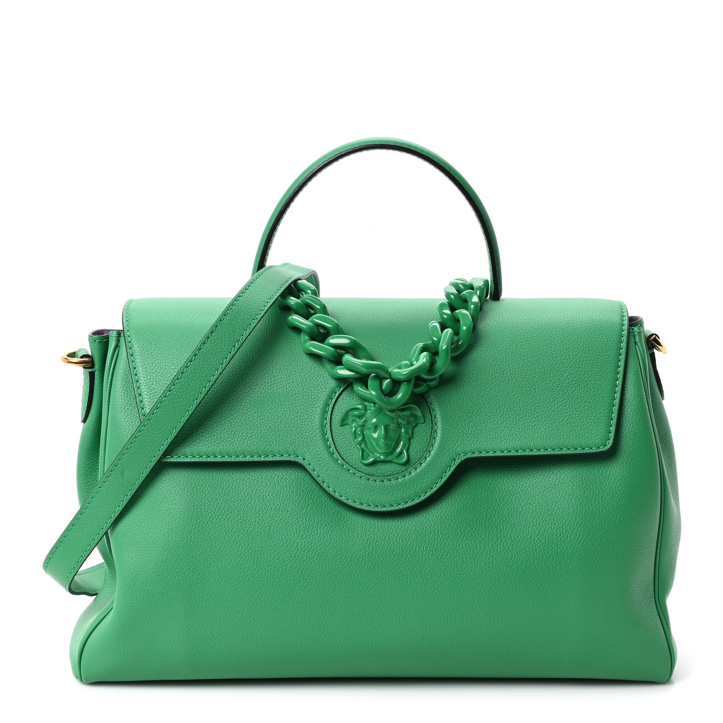 Calfskin Large La Medusa Bag Bright Green
