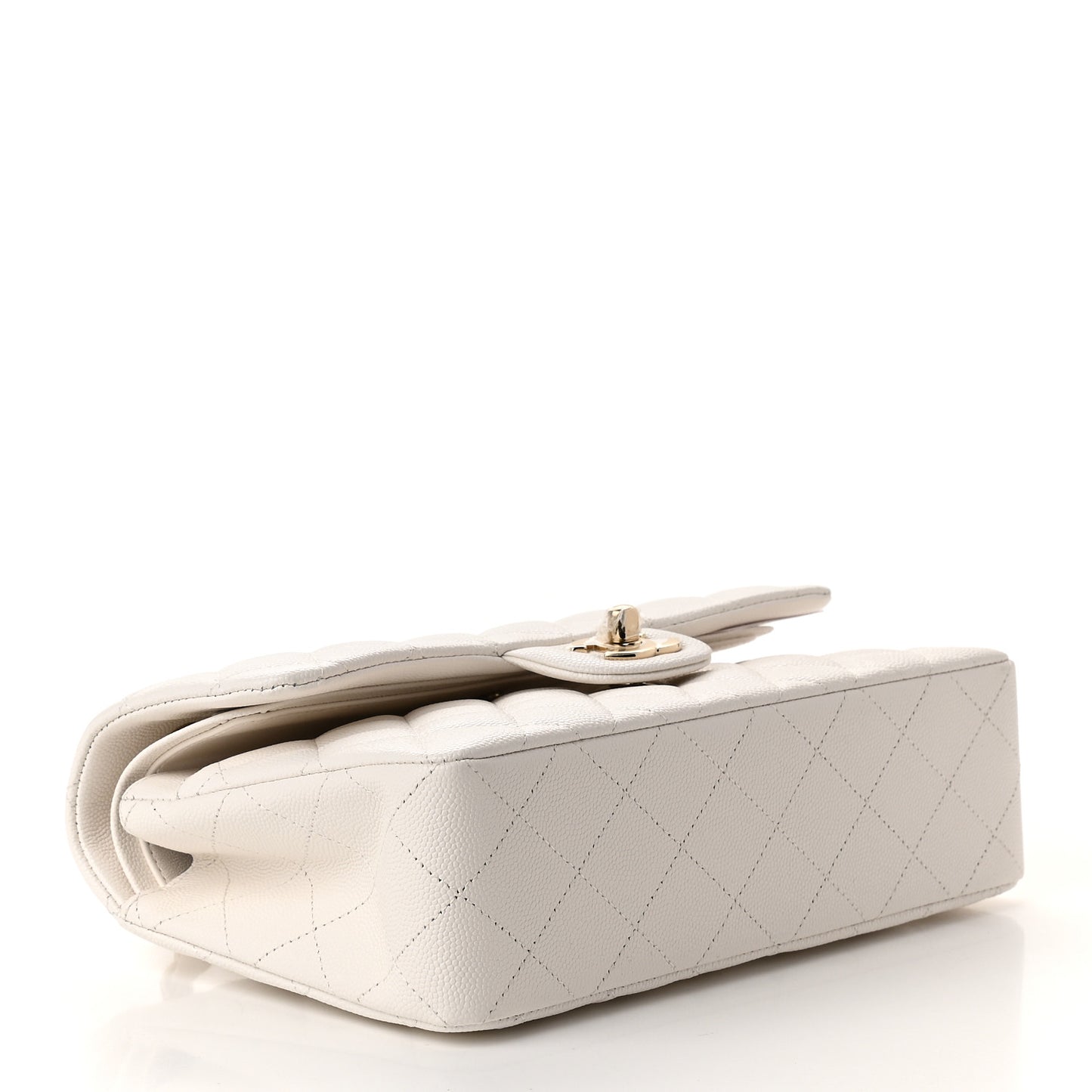 Caviar Quilted Small Double Flap White