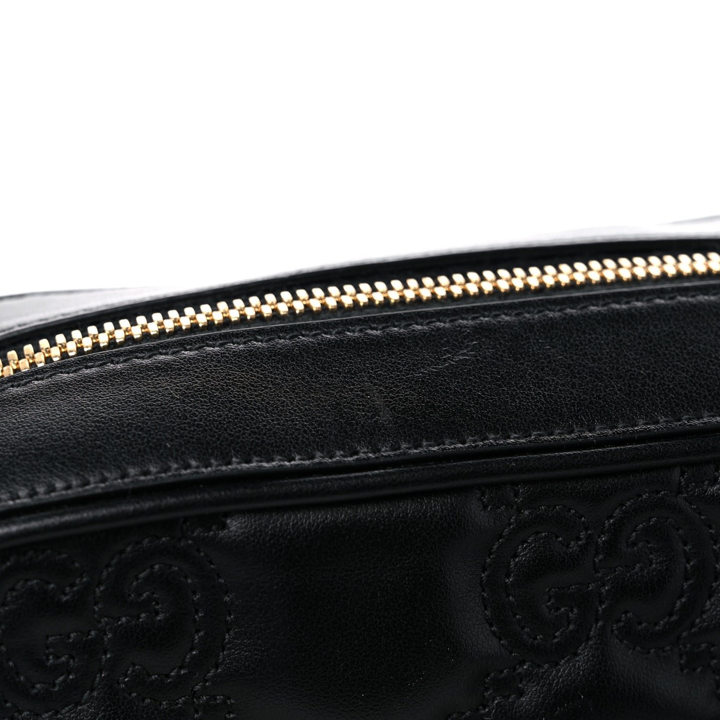 Calfskin GG Matelasse Shoulder Bag Black Natural